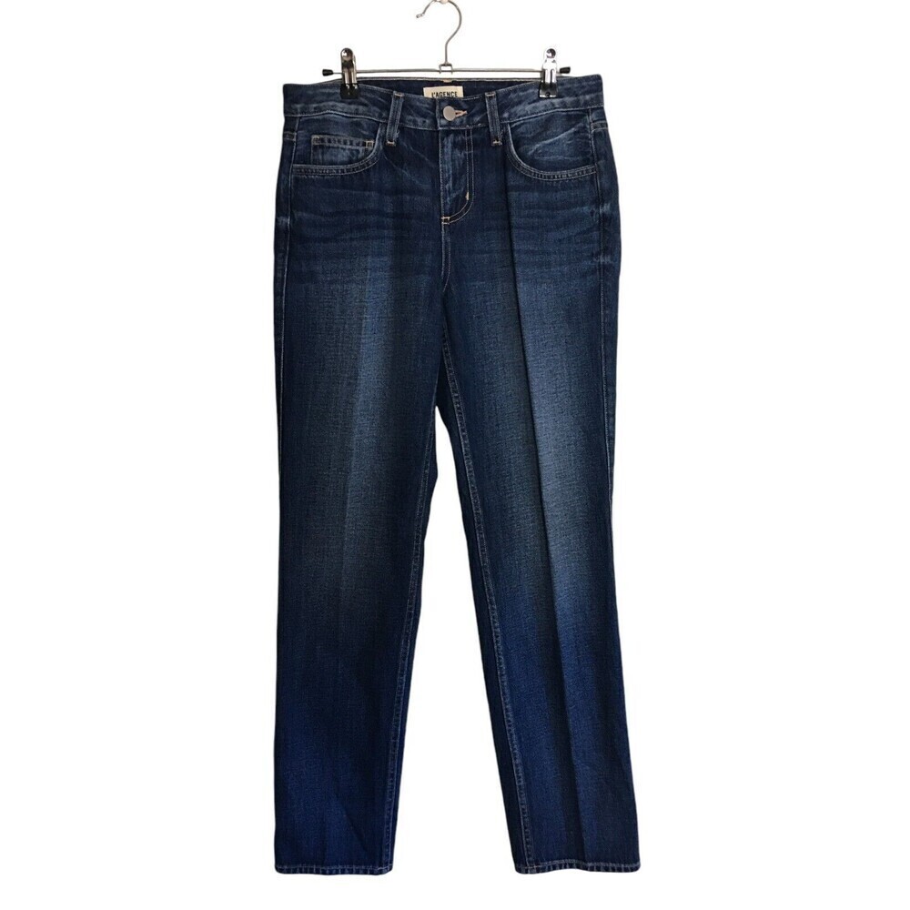 L'agence Jeans Women's Size 25 Blue Marjorie Serrano Straight Leg Cotton